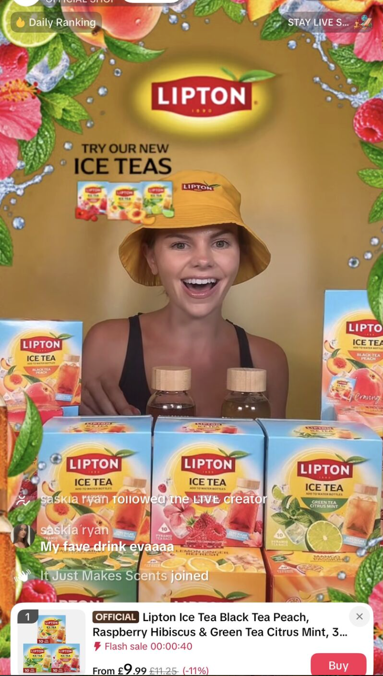 Lipton Ice Tea LIVE on TikTok Shop